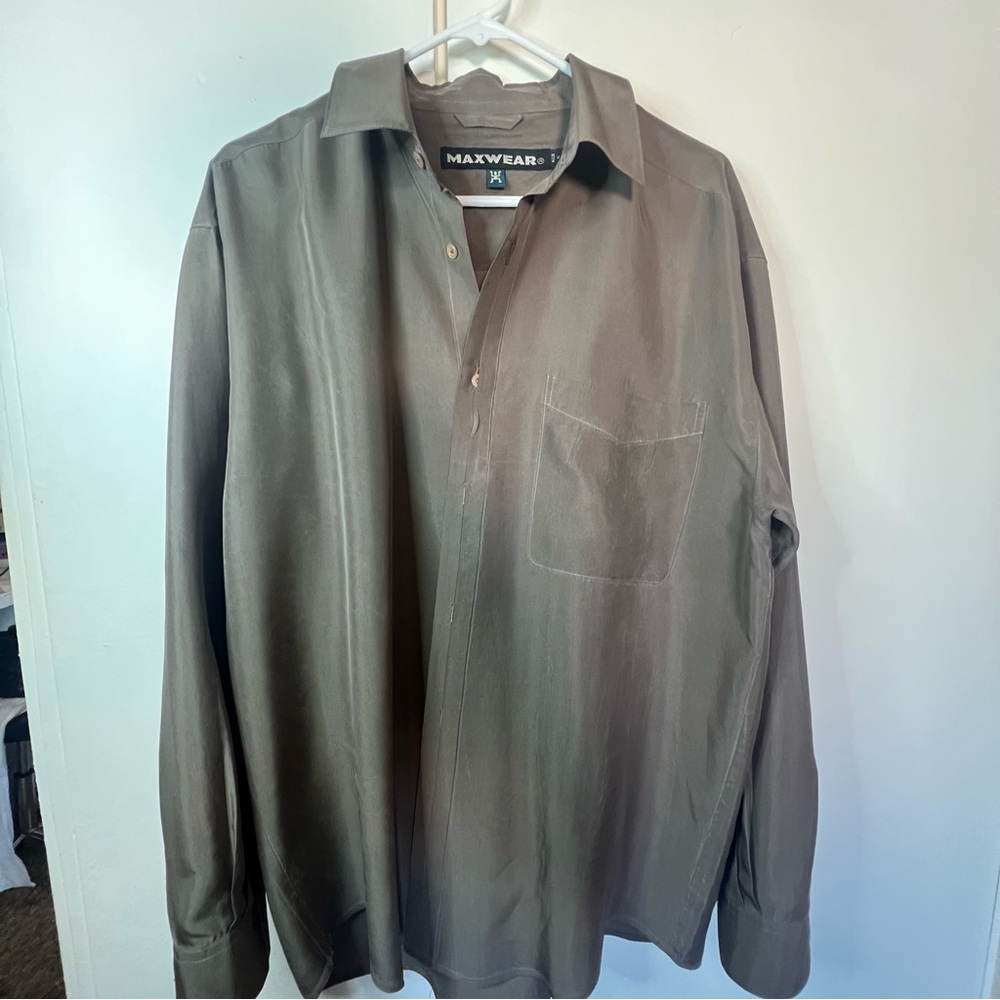 Maxwear Taupe Long Sleeve Shirt
